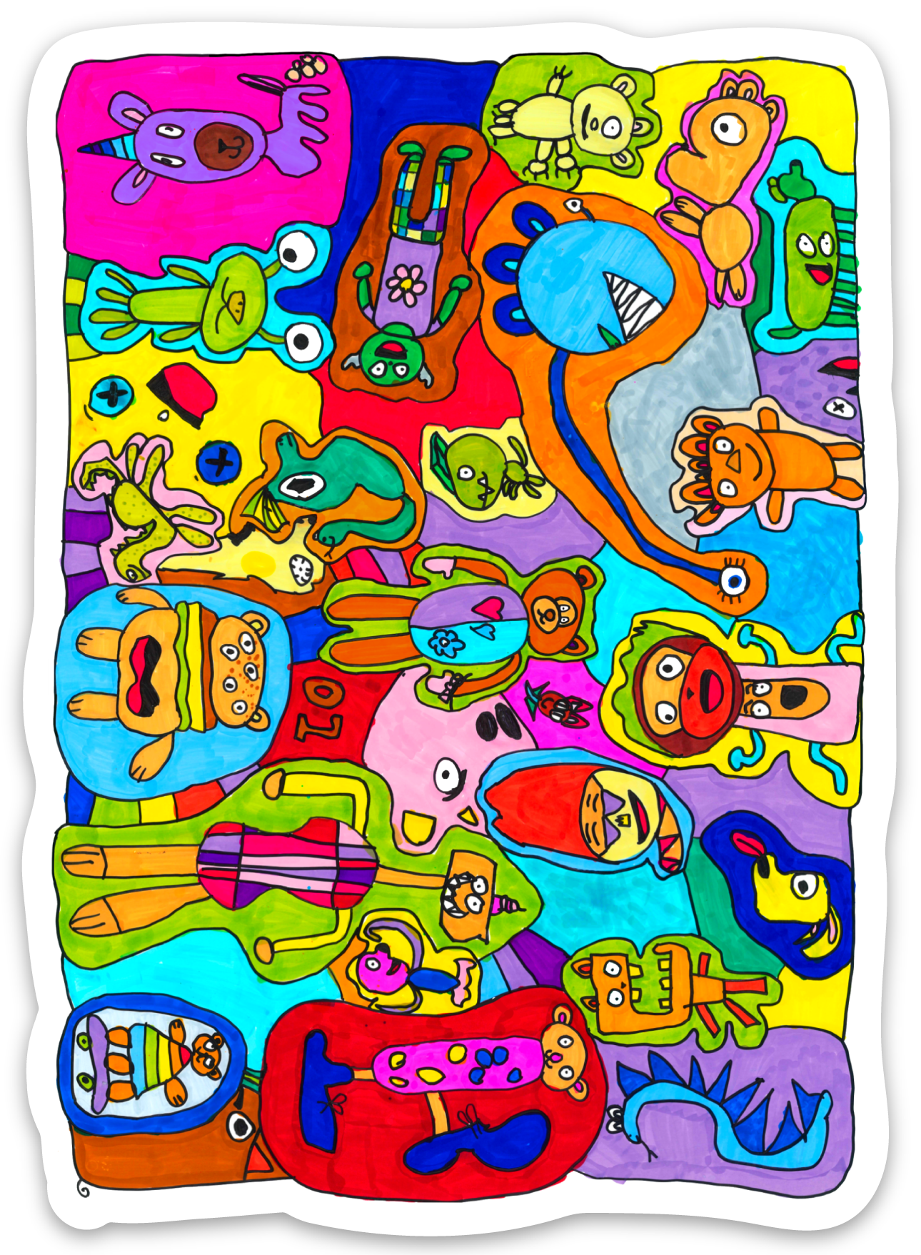 Monster Bear picnic Sticker