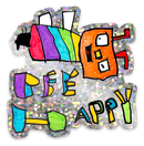Bee Happy Glitter sticker