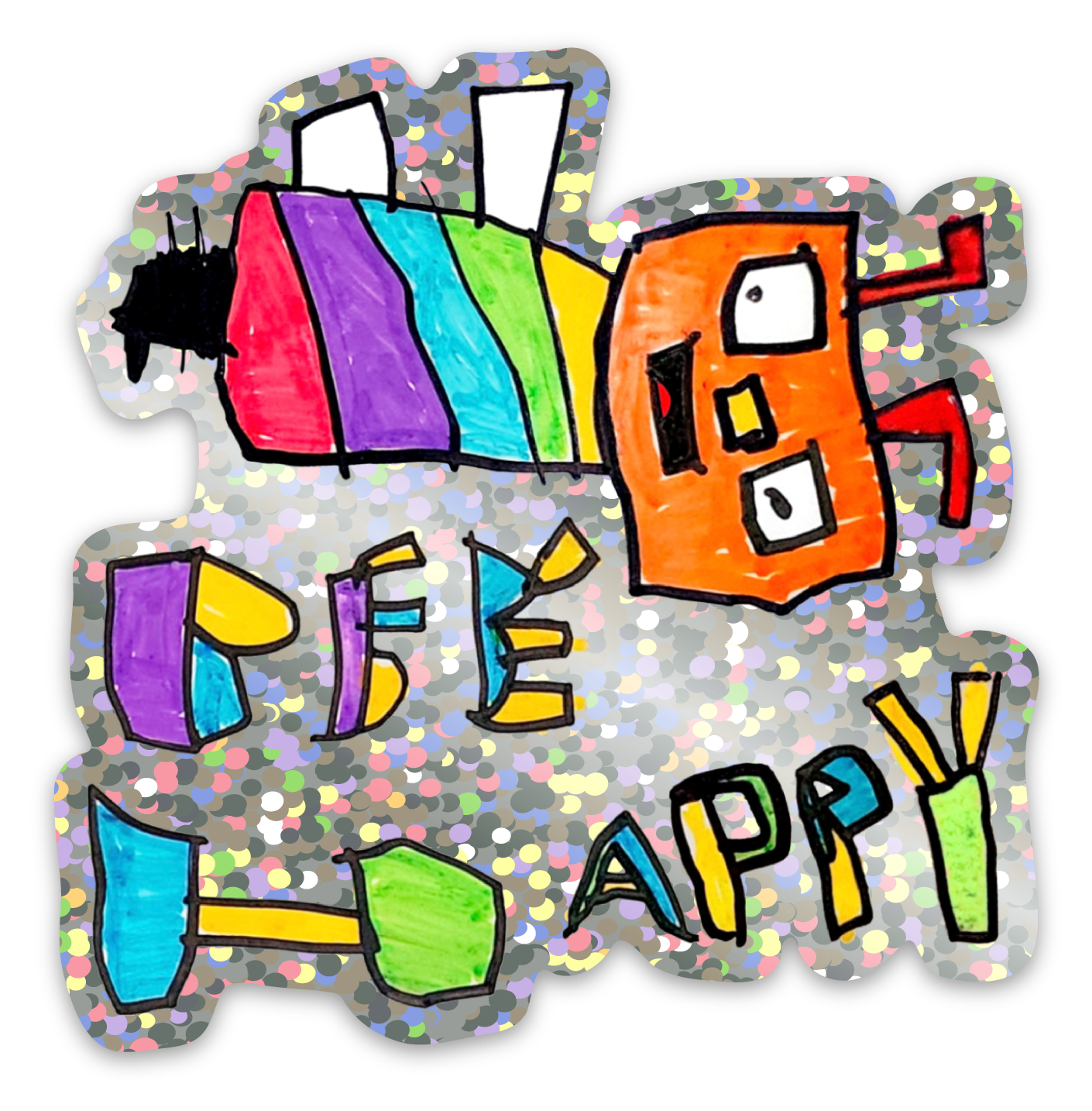 Bee Happy Glitter sticker